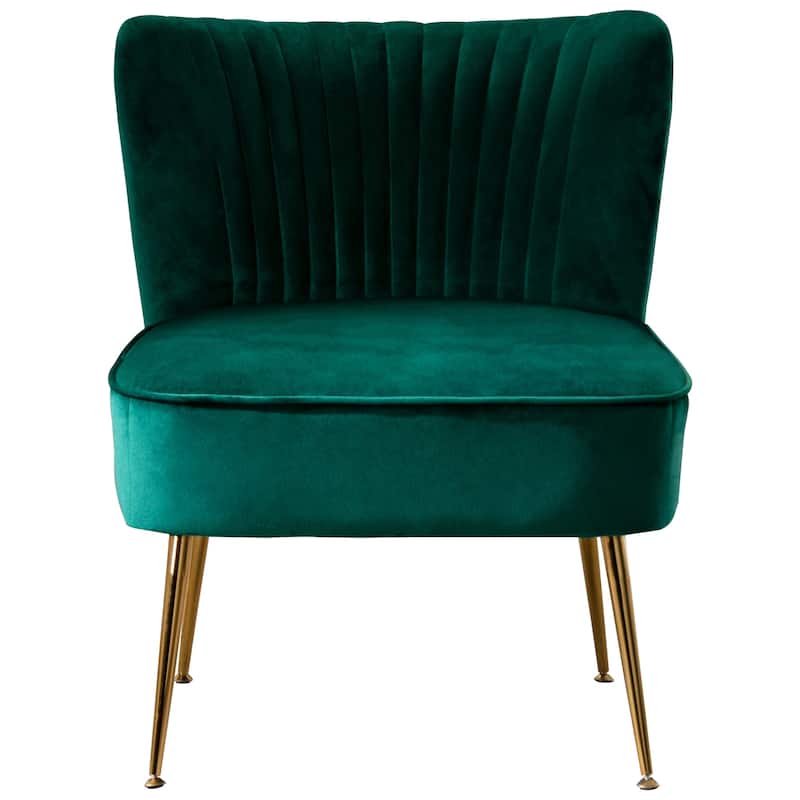 Farrah Upholstered Velvet Polyester Living Room Set With 25 inch Accent Chairs (3-Piece)
