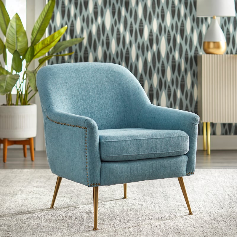 Lifestorey Vita Mid-century Upholstered Accent Chair - Blue