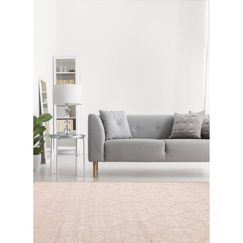 ECARPETGALLERY Hand Loomed Elysian Light Grey Viscose, Wool Rug - 8'0 x 9'10