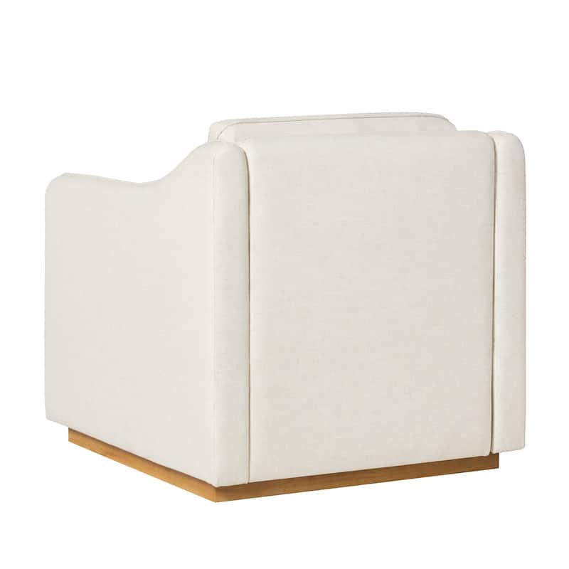 Walker Edison Modern Farmhouse Upholstered Linen Swivel Armchair