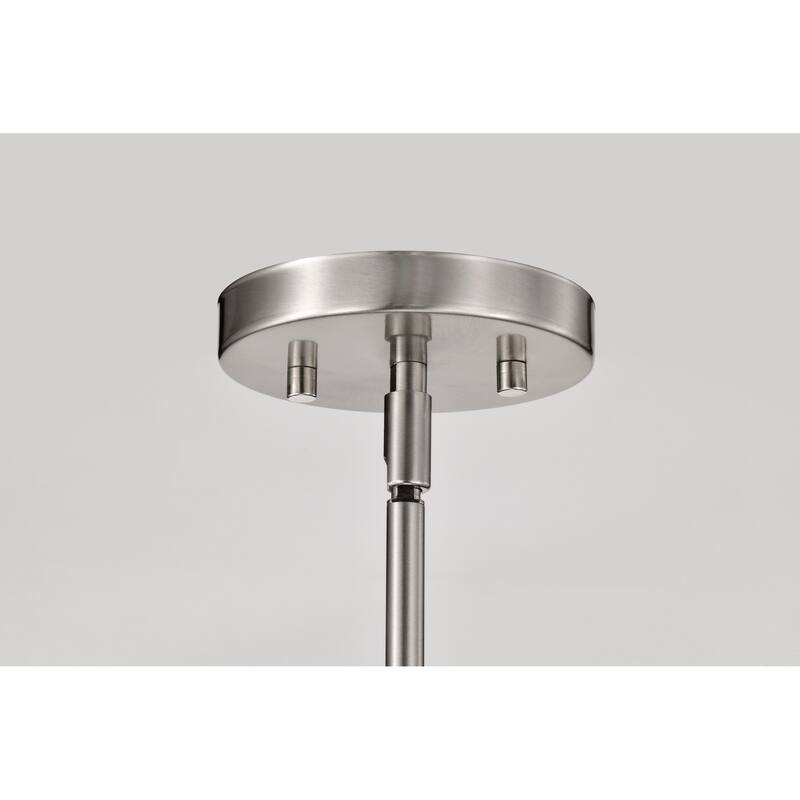 Royale 6 Light Chandelier Brushed Nickel Finish Ribbed White Glass - Brushed Nickel