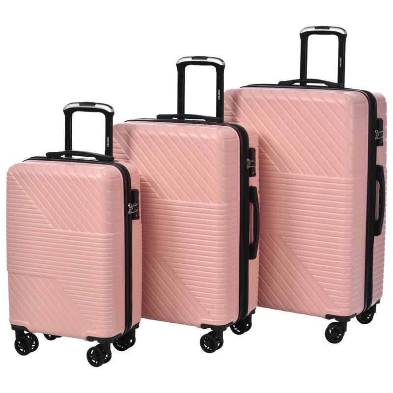3 Piece Hardshell Luggage Spinner 8 Wheels Suitcase Sets (20"24"28")