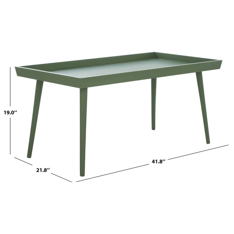 SAFAVIEH Parlee Antique White Coffee Table with Tray - 41.8" x 21.8" x 19" - 42"W x 22"D x 19"H