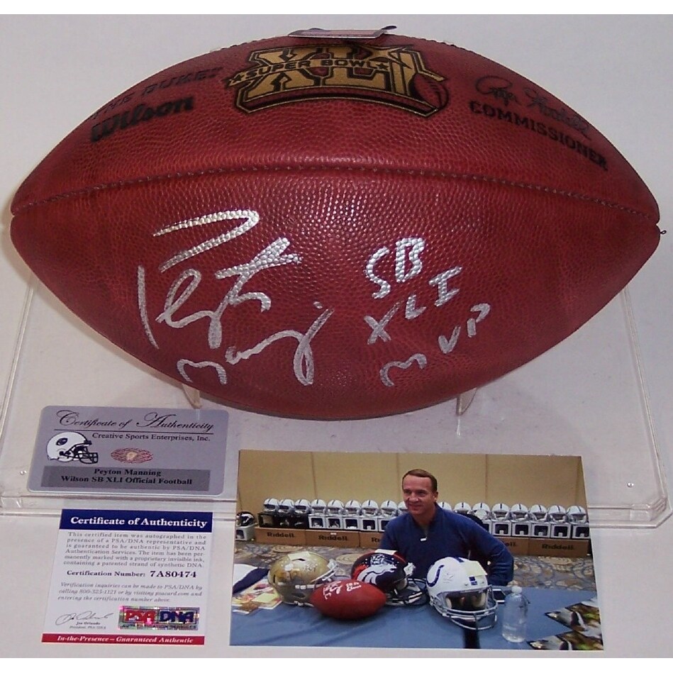 Shop Peyton Manning Autographed Hand Signed Super Bowl 41 Xli