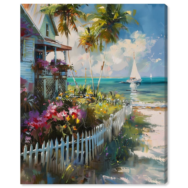 Art Remedy Local Beach House Gallery Wrapped Colorful Coastal 1 Piece Canvas Wall Art - 16 x 20