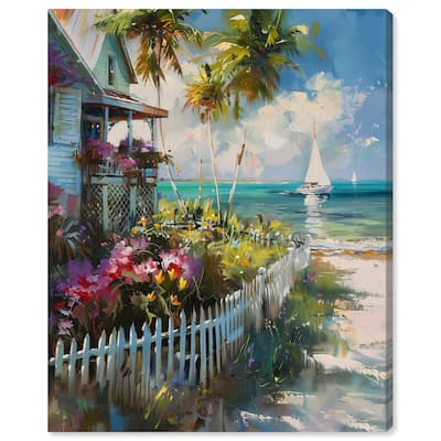 Art Remedy Local Beach House Gallery Wrapped Colorful Coastal 1 Piece Canvas Wall Art
