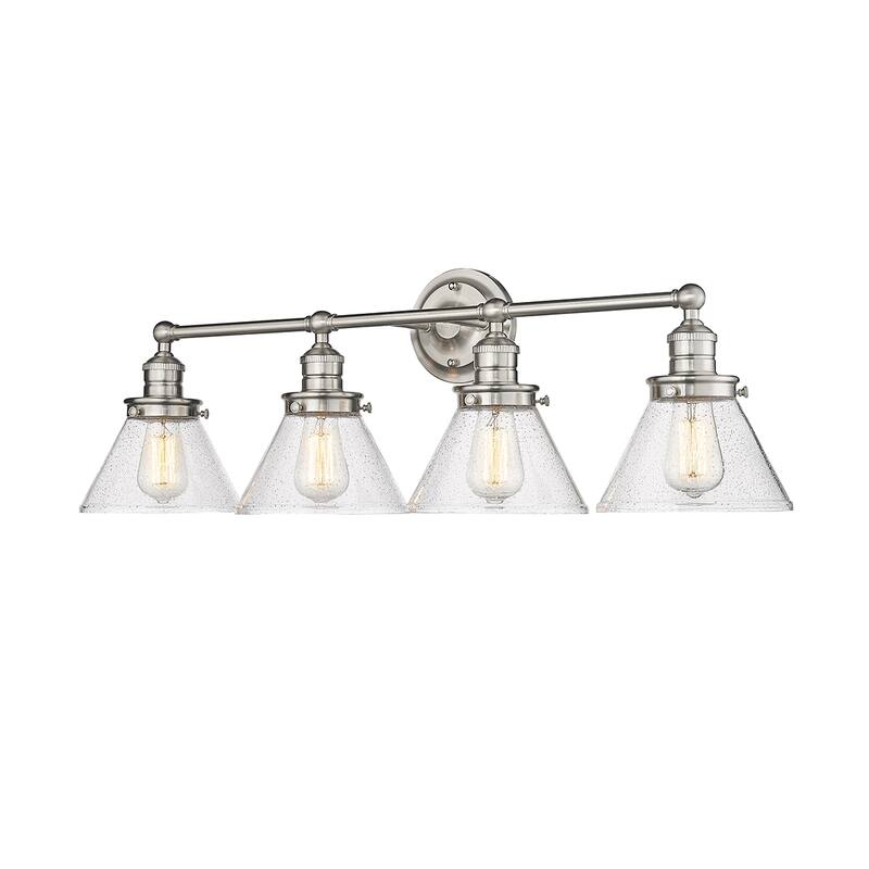 Millennium Lighting Eyden 2 Light Vanity Light with Clear Seedy Glass Shades - 4 Light - Brushed Nickel