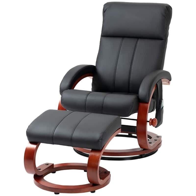 Adjustable Faux Leather Massage Recliner Chair with Ottoman