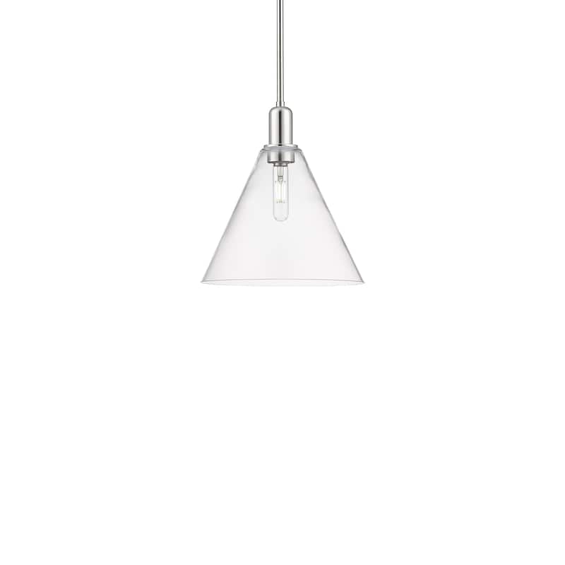Innovations Lighting 716-1S-14-12 Berkshire Glass Pendant Berkshire - Polished Nickel / Clear