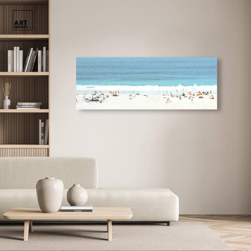 Beach Panorama Love Panoramic Canvas by Art Remedy, Gallery Wrapped