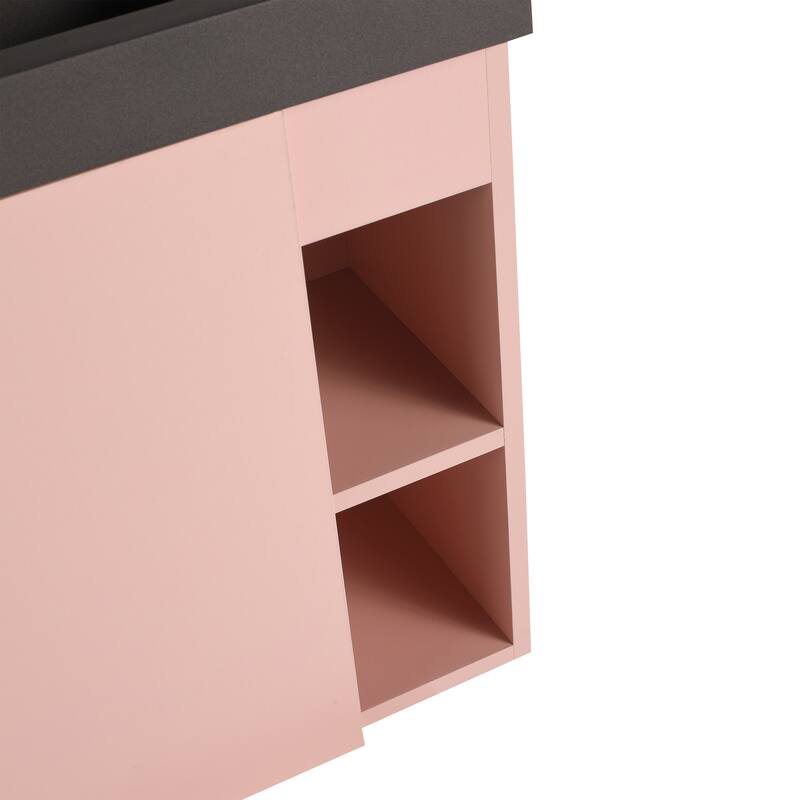 GDFStudio - Milo Modern Wall-Mounted Bathroom Vanity with White Resin Sink and Soft-Close Cabinet Door