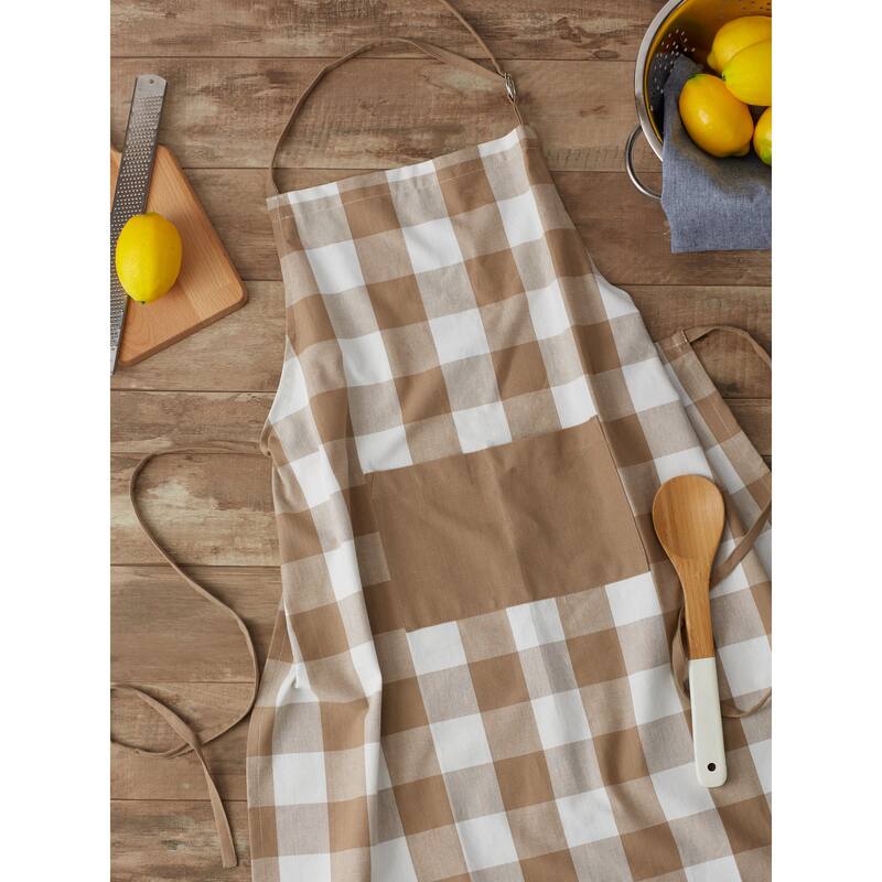 DII Antique Green Buffalo Check Chef Apron