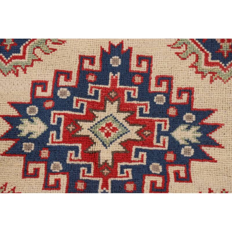 Traditional Kazak Accent Rug Handmade Wool Carpet - 3'5"x 5'1"