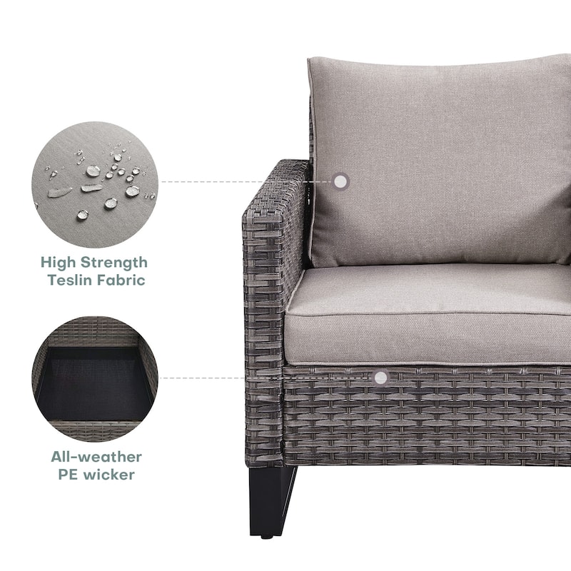 Bistro Set 3 Piece Outdoor Wicker Patio Chairs
