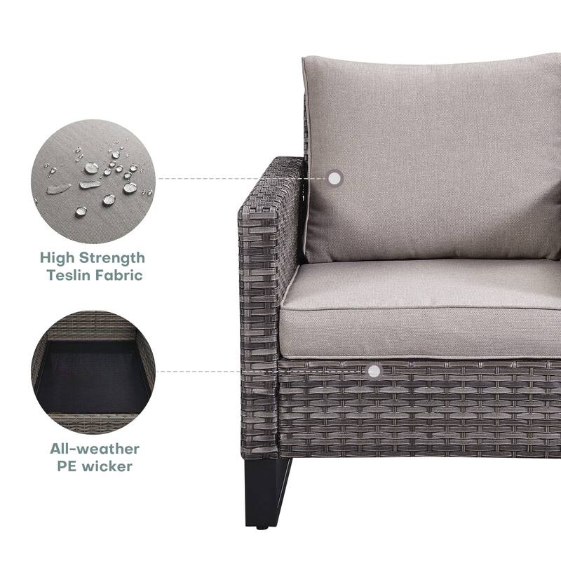 Gymojoy Outdoor PE Wicker Chairs with Table