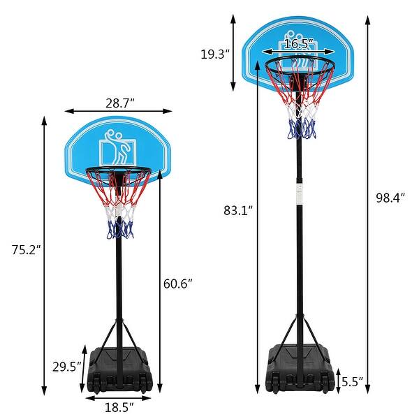 Kids Portable HeightAdjustable Sports Basketball Hoop, Blue Bed Bath