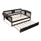 preview thumbnail 68 of 72, Elegant Design Daybed with Trundle Bed, Wooden Sofa Bed for Bedroom Living Room, Wood Platform Bed Frame for Kids Teens Guests