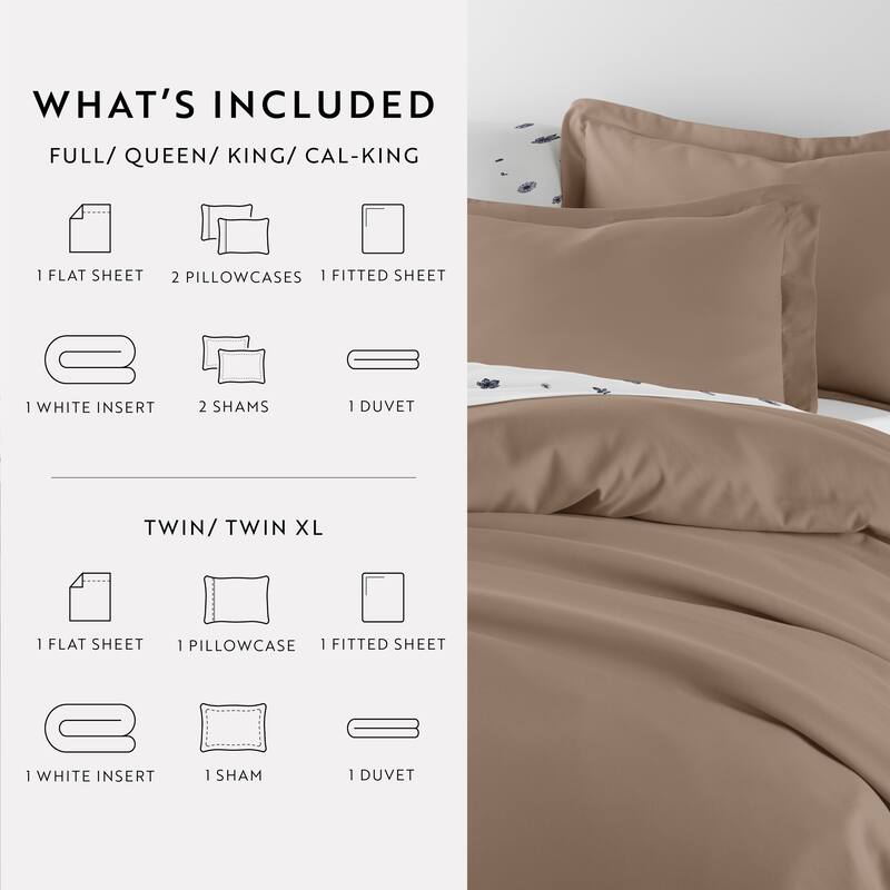 8pc Solid Duvet Bundle
