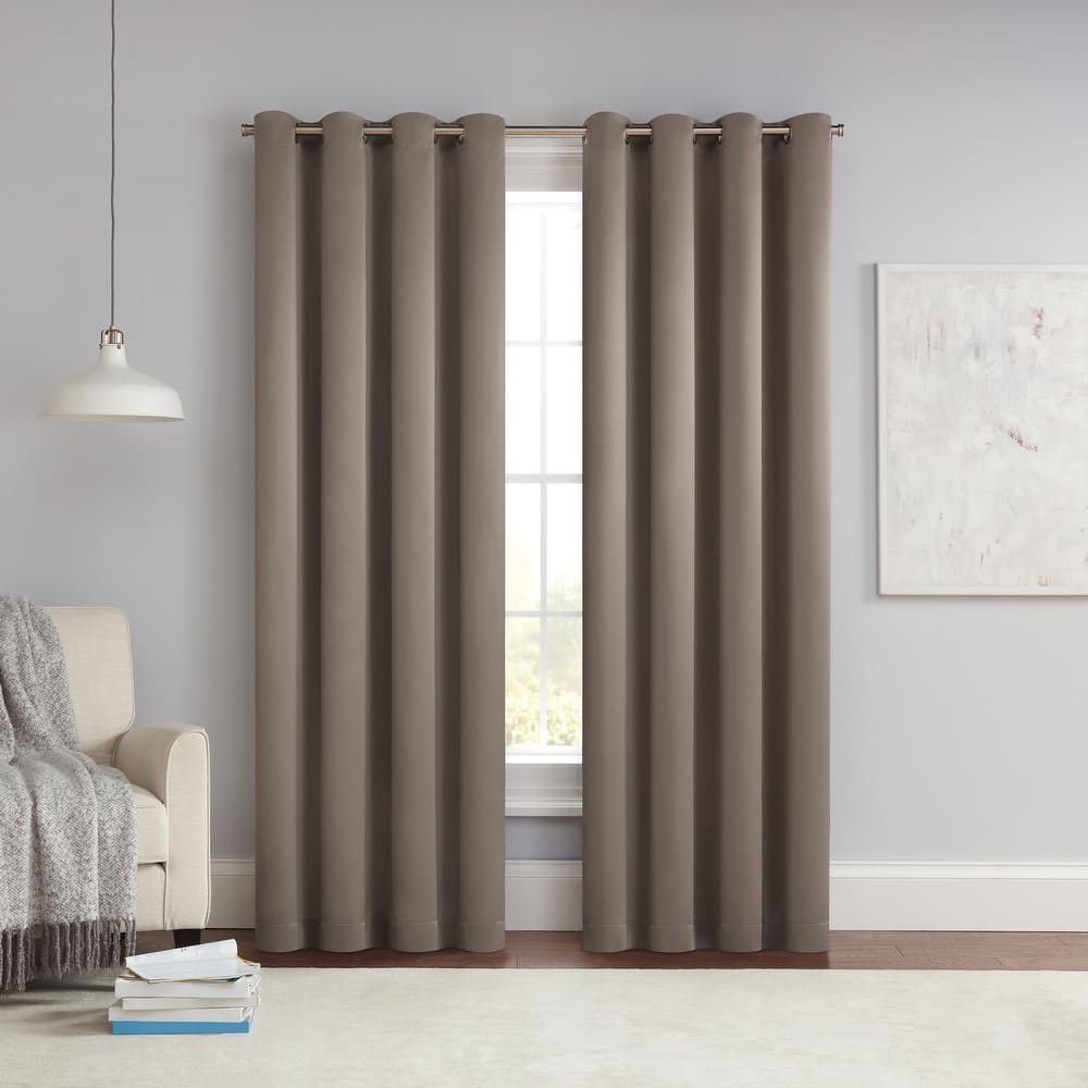 Eclipse Solid Thermapanel Grommet Energy Saving Room Darkening Curtain Panel