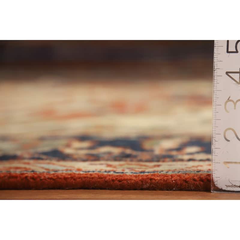 Hand Knotted Oriental 100% Wool Carpet Traditional Medallion Oranges & Rust Heriz (serapi) Area Rug - 11' 10'' X 9' 2''