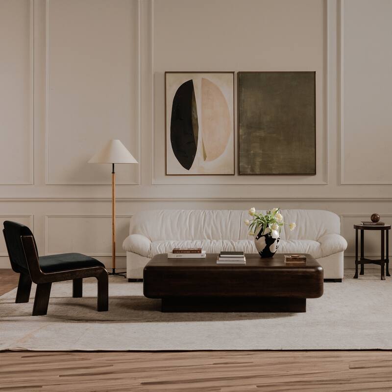 NADAAL STUDIOS Caelin Side Table, White Marble Top with Iron Base and Metal-Rim Edge, White