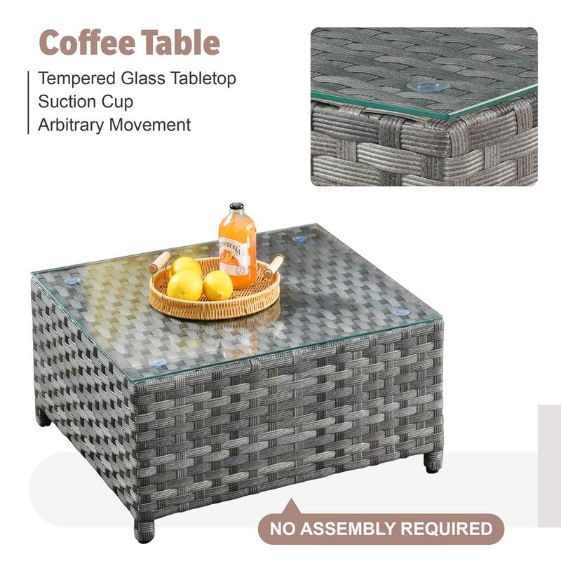 XIZZI 10-piece Outdoor Patio Furniture Conversation Set with Fire Pit