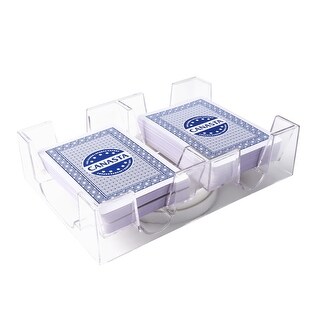 GSE™ 2-Deck Revolving Playing Card Tray, Dual Deck 360° Rotating Card Holder/Rack for Canasta, UNO Card Games