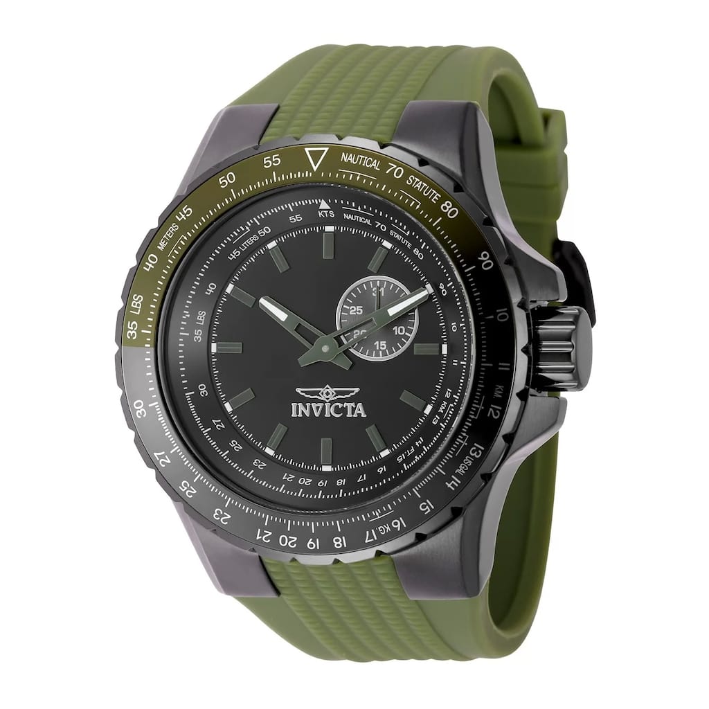 Invicta Men's 49733 Aviator Quartz VD72 Black Dial Watch