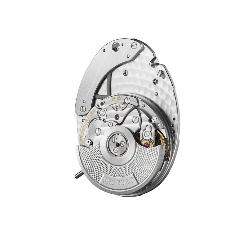 Breguet Reine De Naples White Gold With Black Leather Watch MOP Roman Dial Women's Watch