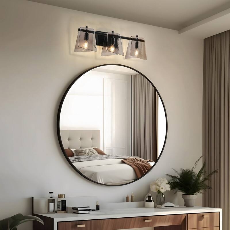 Starsky 3 - Light Modern Dimmable Gray Glass Bathroom Vanity Light