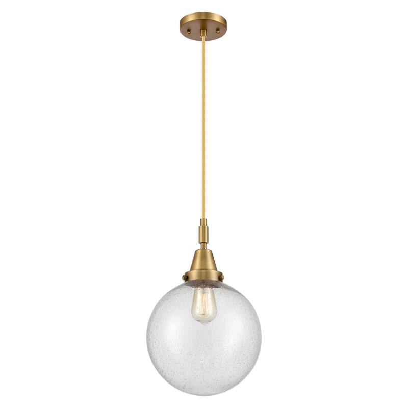 Innovations Lighting Downtown Urban - Caden Beacon - 1 Light 10" Cord Hung Mini Pendant - Brushed Brass/Seedy Shade