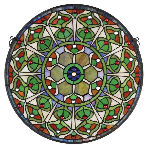 Design Toscano Pea S Plumage Medallion Tiffany Style Design Toscano Pea X27 S Plumage Medallion Tiffany Style Stained Gl Window