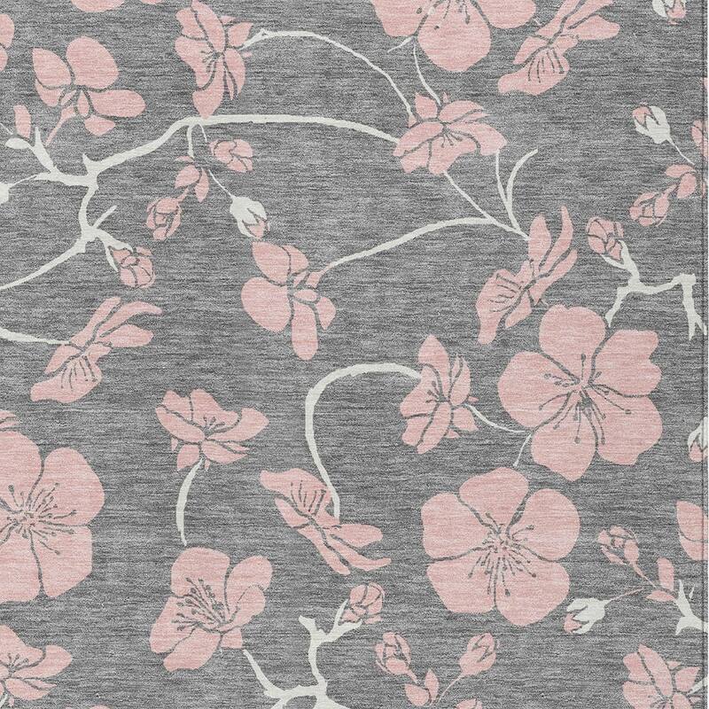 HomeRoots Floral Transitional Rectangle Outdoor Rug
