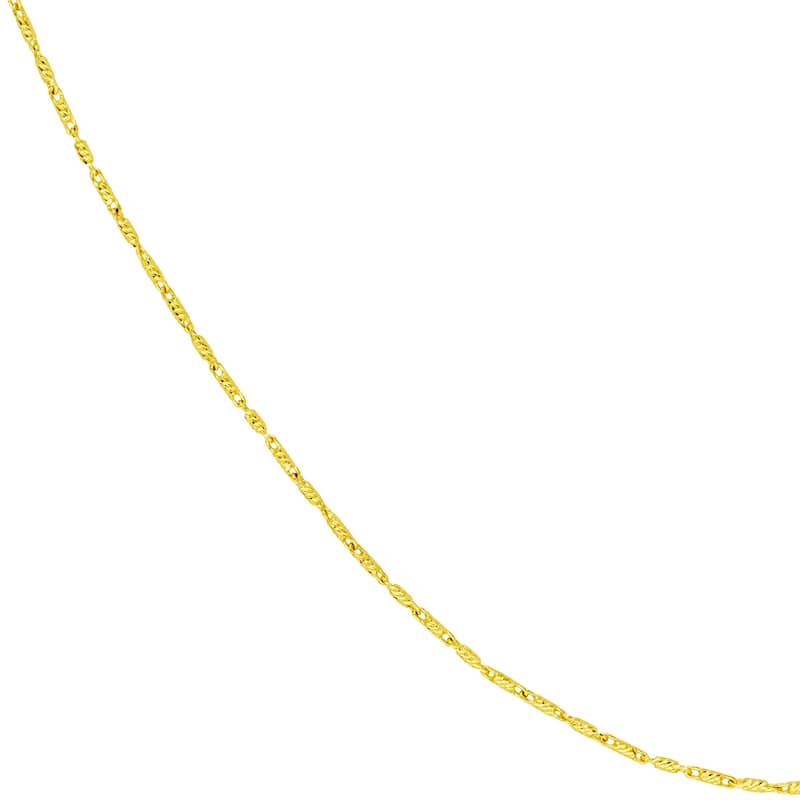 Curata 14k Yellow or White Gold 22" 0.95mm Adjustable Lumacina Chain Necklace (Lobster)
