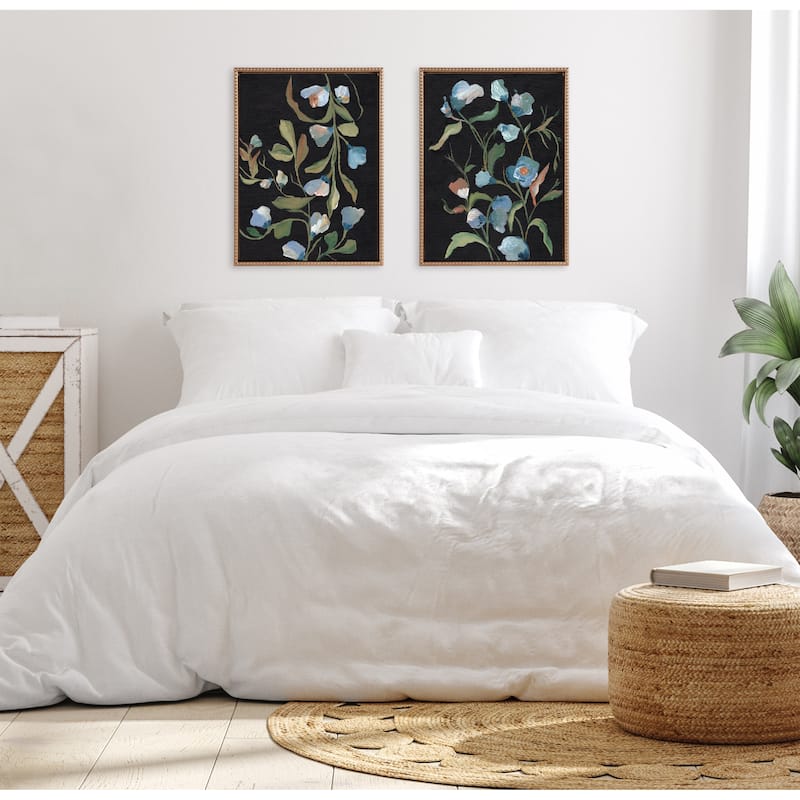 Sylvie Beaded Foliage I and III Framed Canvas Set by Nikita Jariwala
