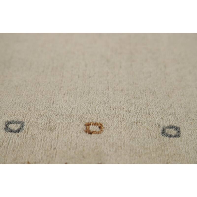 Hand Knotted Oriental 100% Wool Carpet Tribal Tribal Beige & Ivories Gabbeh Area Rug - 3' 0'' X 2' 0''