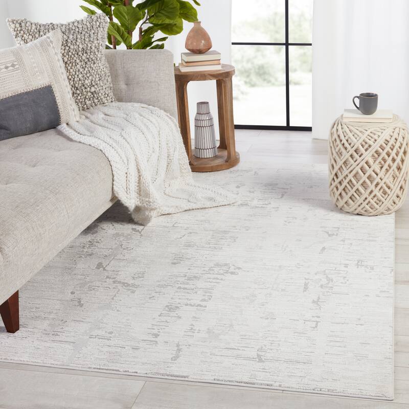 Doyle Abstract Ivory/ Gray Area Rug