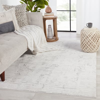 Doyle Abstract Ivory/ Gray Area Rug