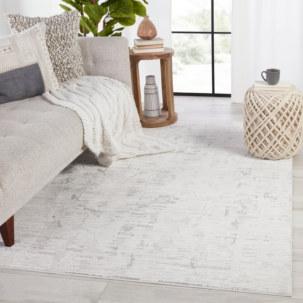 Doyle Abstract Ivory/ Gray Area Rug