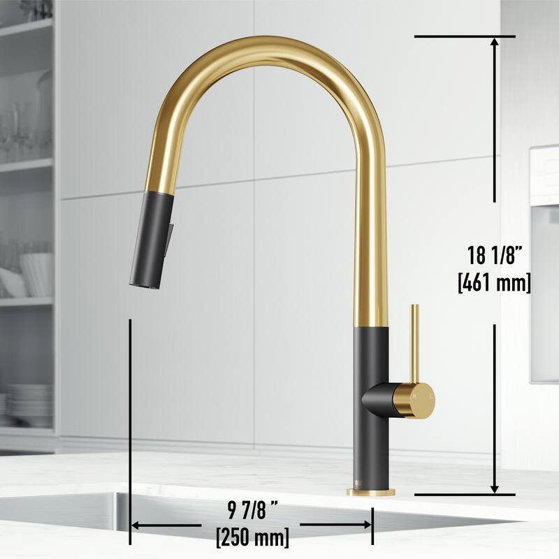 VIGO Greenwich 18" H Single Handle Pull-Down Sprayer Kitchen Faucet