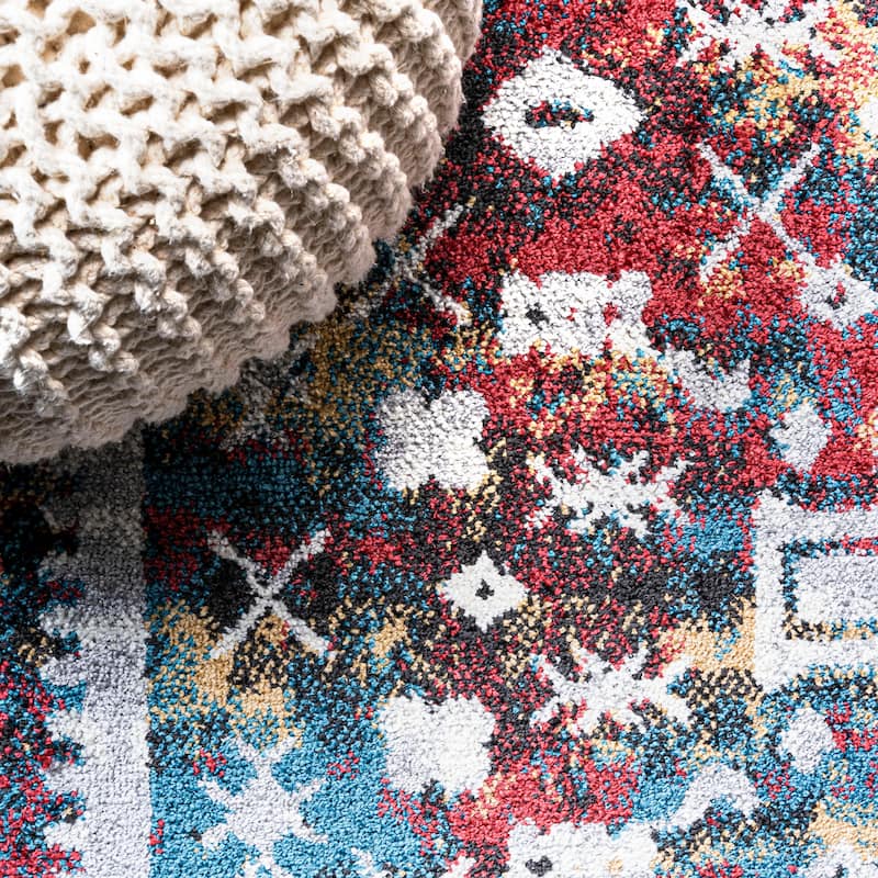 JONATHAN Y Palmette Distressed Kilim Area Rug