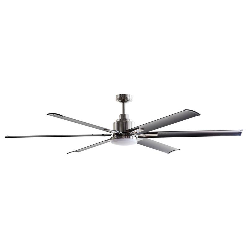 72-in Black Aluminum 6-Blade Large Ceiling Fans with Lights and Remote