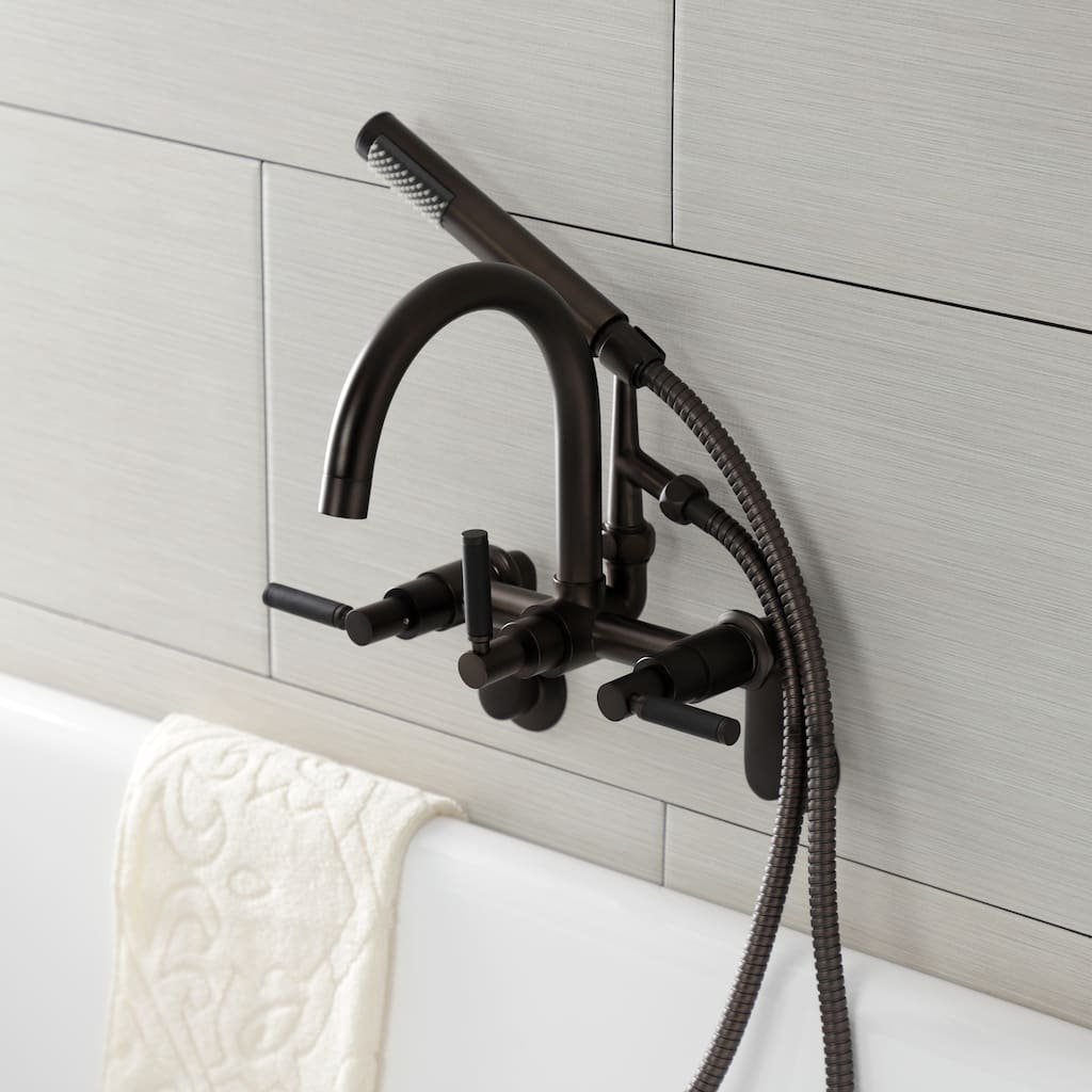Kaiser 7-Inch Adjustable Wall Mount Clawfoot Tub Faucet