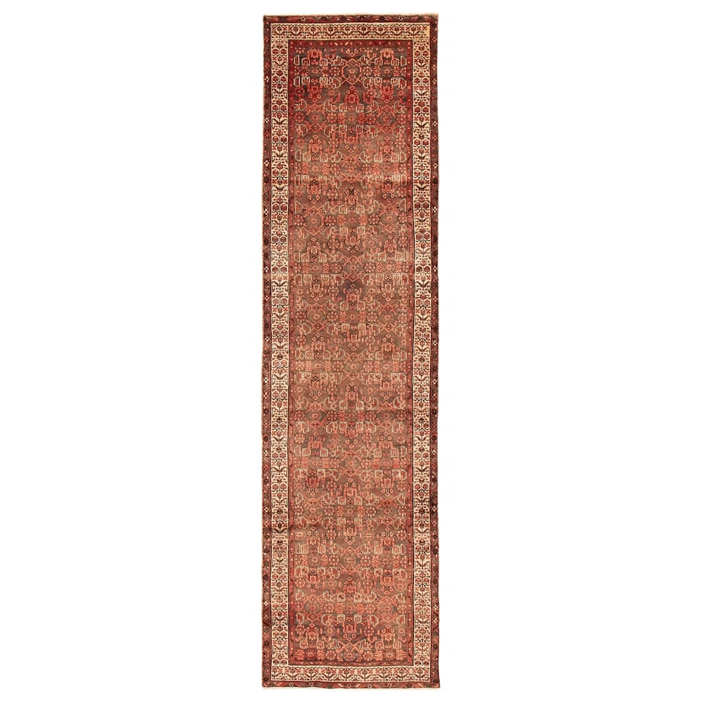 ECARPETGALLERY Hand-knotted Andelz Brown Wool Rug - 3'5 x 12'10