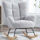 preview thumbnail 2 of 33, HOMYKA Teddy Rocking Chair Nursery Glider Modern Accent Armchair with High Backrest Light Grey