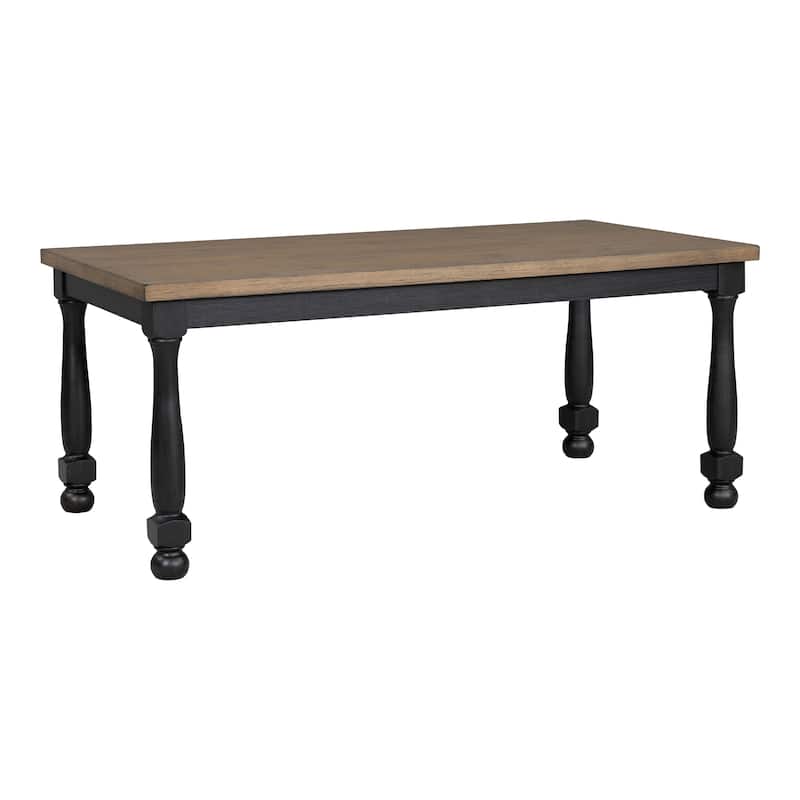 Furniture of America Lucan Modern Farmhouse 5-Piece Black Solid Wood Dining Set