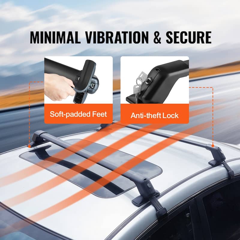 Universal Roof Rack Cross Bars, Aluminum Roof Rack Crossbars, for SUVs, Sedans, and Vans