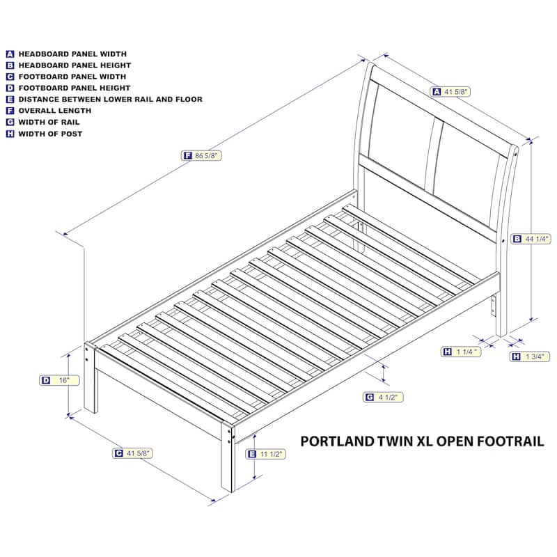 King Platform Bed - Modern Wood Sleigh Style Bed Frame - HomeStock Walnut Finish