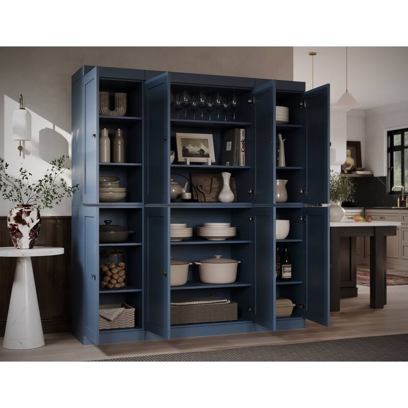 Palace Imports 100% Solid Wood 65" Pantry Cabinet with Shaker Doors and Adjustable Shelves