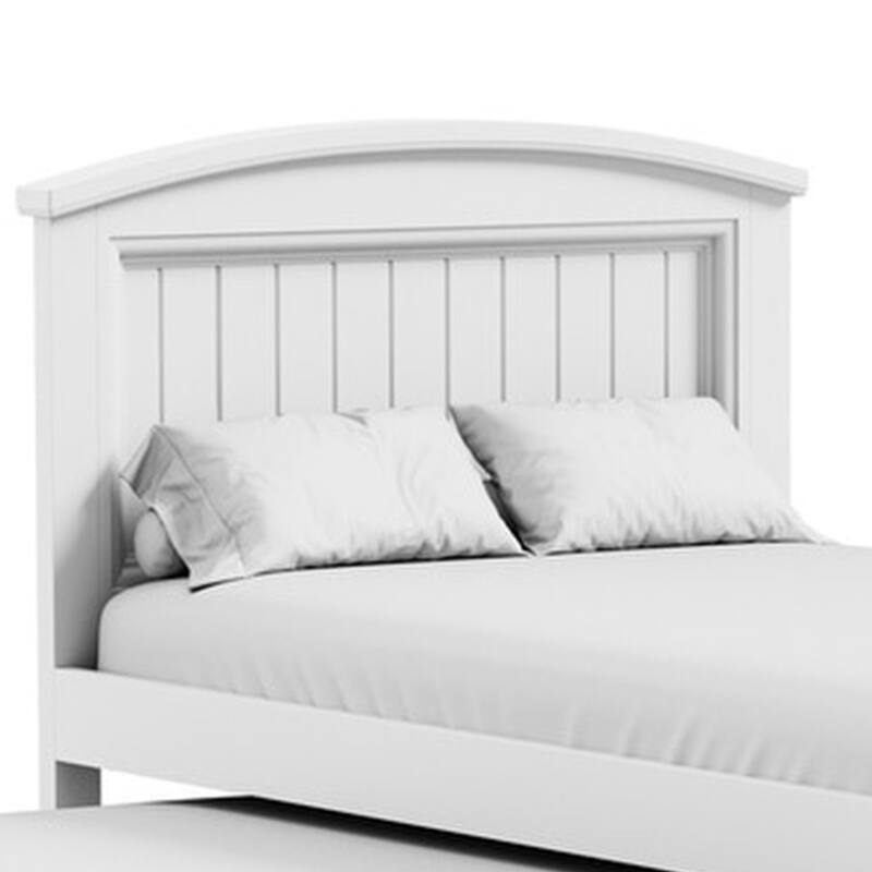 Toli Twin Captain Bed w Trundle, Drawers, White Curved Panel Headboard